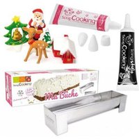 Kit Tronco de Navidad Encantada con Tubo de Glaseado Negro