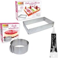 Set de Marcos Extensibles para Pastelería Círculo y Rectángulo