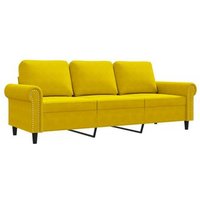 Sofá de 3 Plazas Terciopelo Amarillo 180 Cm