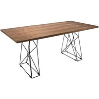Mesa Comedor Madera Nogal Y Acero 200 X 95 X 76 Cm