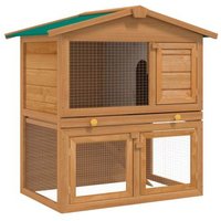 Casa de Animales Pequeños Jaula Conejera 3 Puertas Madera Vidaxl