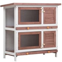 Jaula para Conejos de Madera con 4 Puertas
