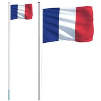 Mástil y Bandera de Francia Vidaxl Aluminio 6,23 m