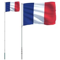 Mástil y Bandera de Francia Aluminio 5,55 m