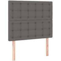 Pack 2 Cabeceros Cama Panel Cuero Sintético Gris 100x5x78/88 Cm CFW299010