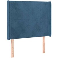 Cabecero Cama con Orejas de Terciopelo Azul Oscuro 103x16x118/128 Cm CFW454033