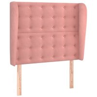 Cabecero Cama Terciopelo Rosa 93x23x118/128 Cm