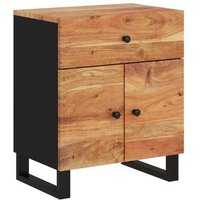 Mesita de Noche Madera Acacia Contrachapada 50x33x60 Cm