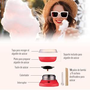 Homcom Máquina de Algodón de Azúcar Roja