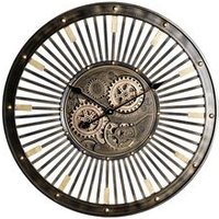 Reloj de Pared Dkd Home Decor Negro Dorado Hierro Vintage