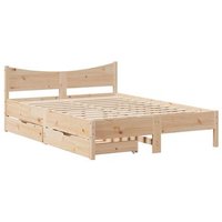 Estructura de Cama de Madera Maciza Pino Vidaxl 120x190 cm