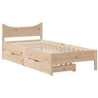 Estructura de Cama con Cajones de Madera Maciza de Pino 75x190 cm