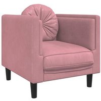 Sillón y Silla de Salón con Cojín de Terciopelo