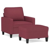 Sillón de Salón con Taburete de Tela o Terciopelo Sillón de Salón con Taburete de Tela o Terciopelo