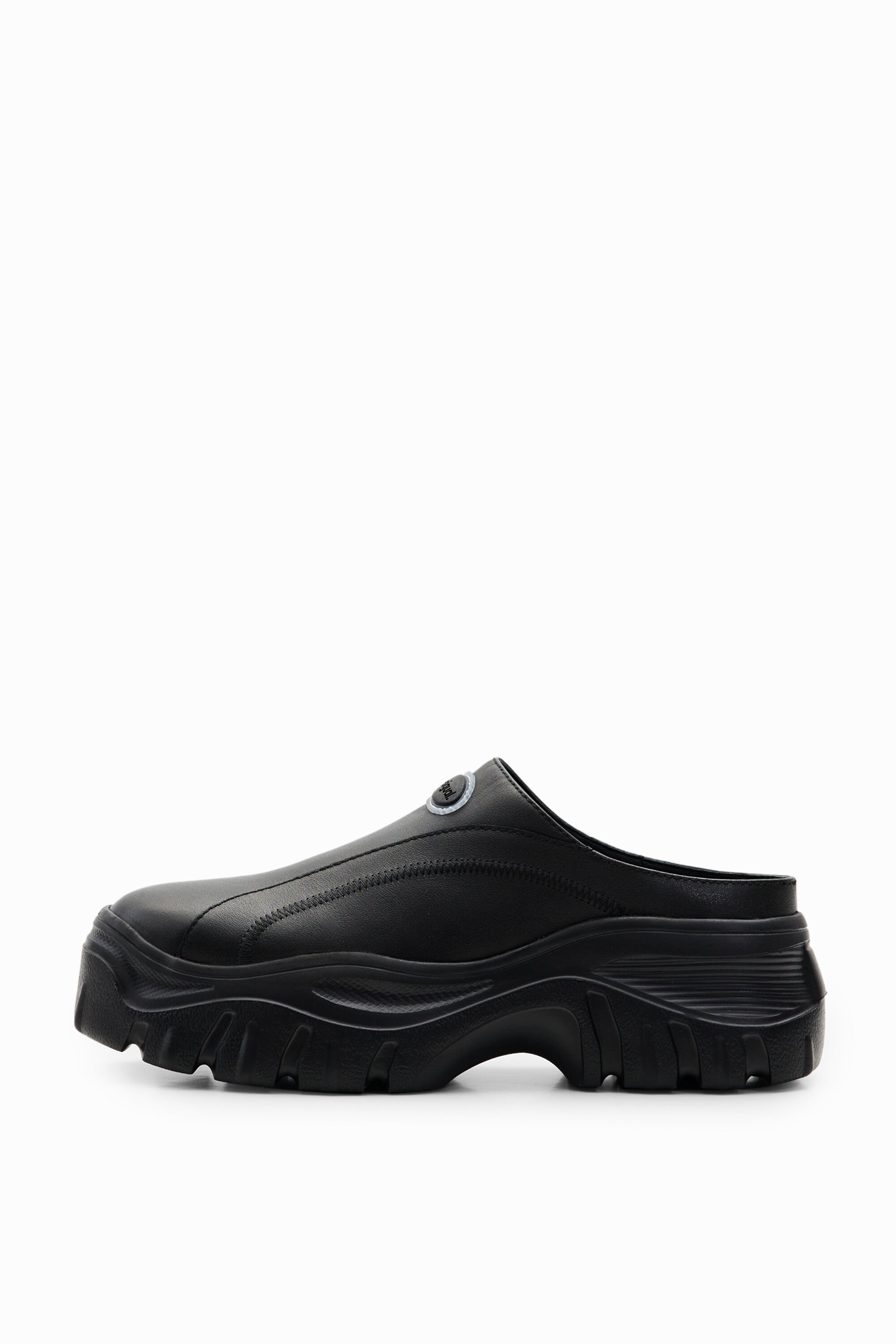 Desigual Zuecos Chunky de Piel