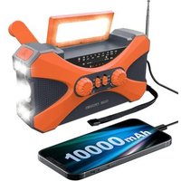 Radio de Emergencia Solar con Manivela y Cargador Portátil AM/FM/NOAA
