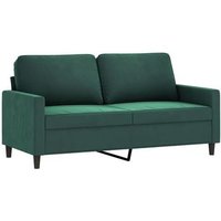 Sofá de 2 Plazas de Terciopelo Verde Oscuro 140 cm