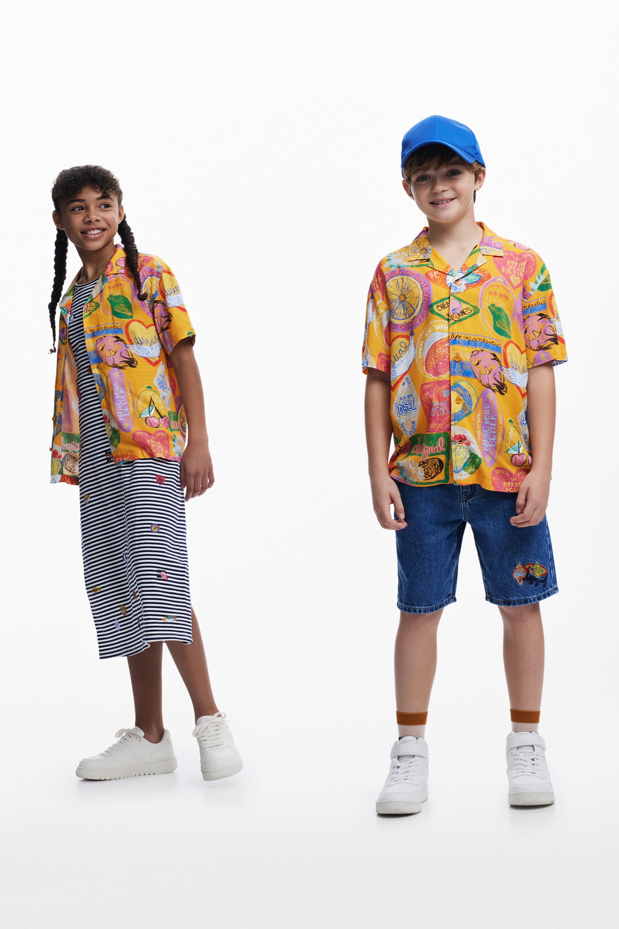 Camisa manga corta Desigual sellos hombre