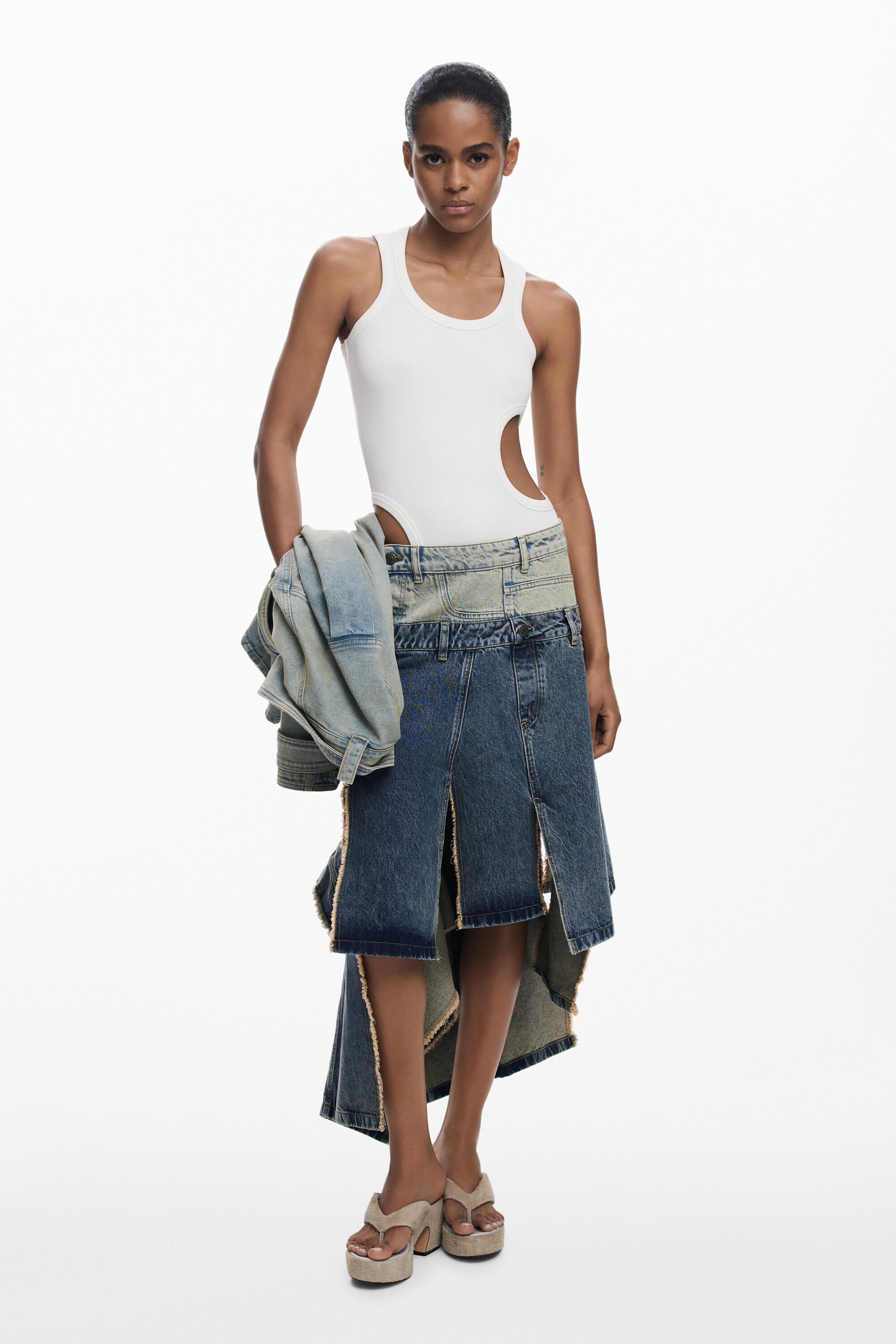 Falda Larga Doble Cintura Falda Larga Doble Cintura