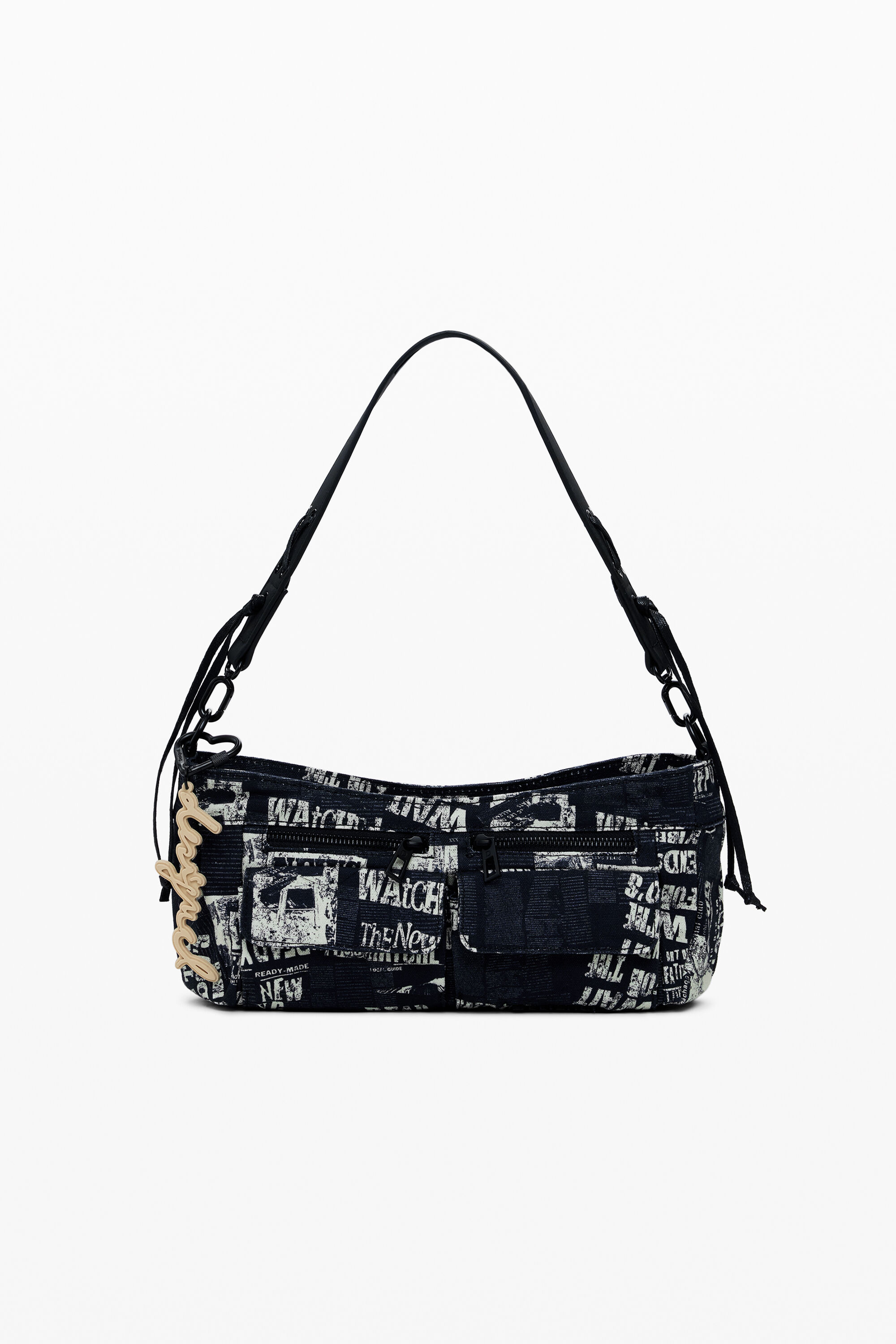 Desigual Bolso de mano periódico mediano