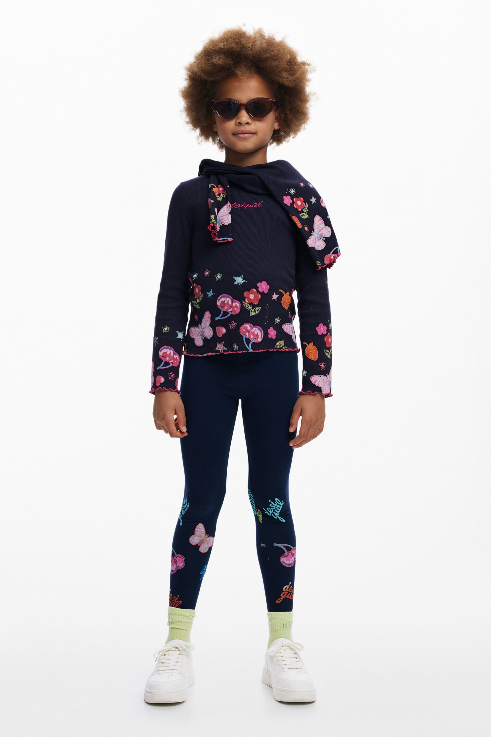 Camiseta manga larga logo flores fehombre Desigual