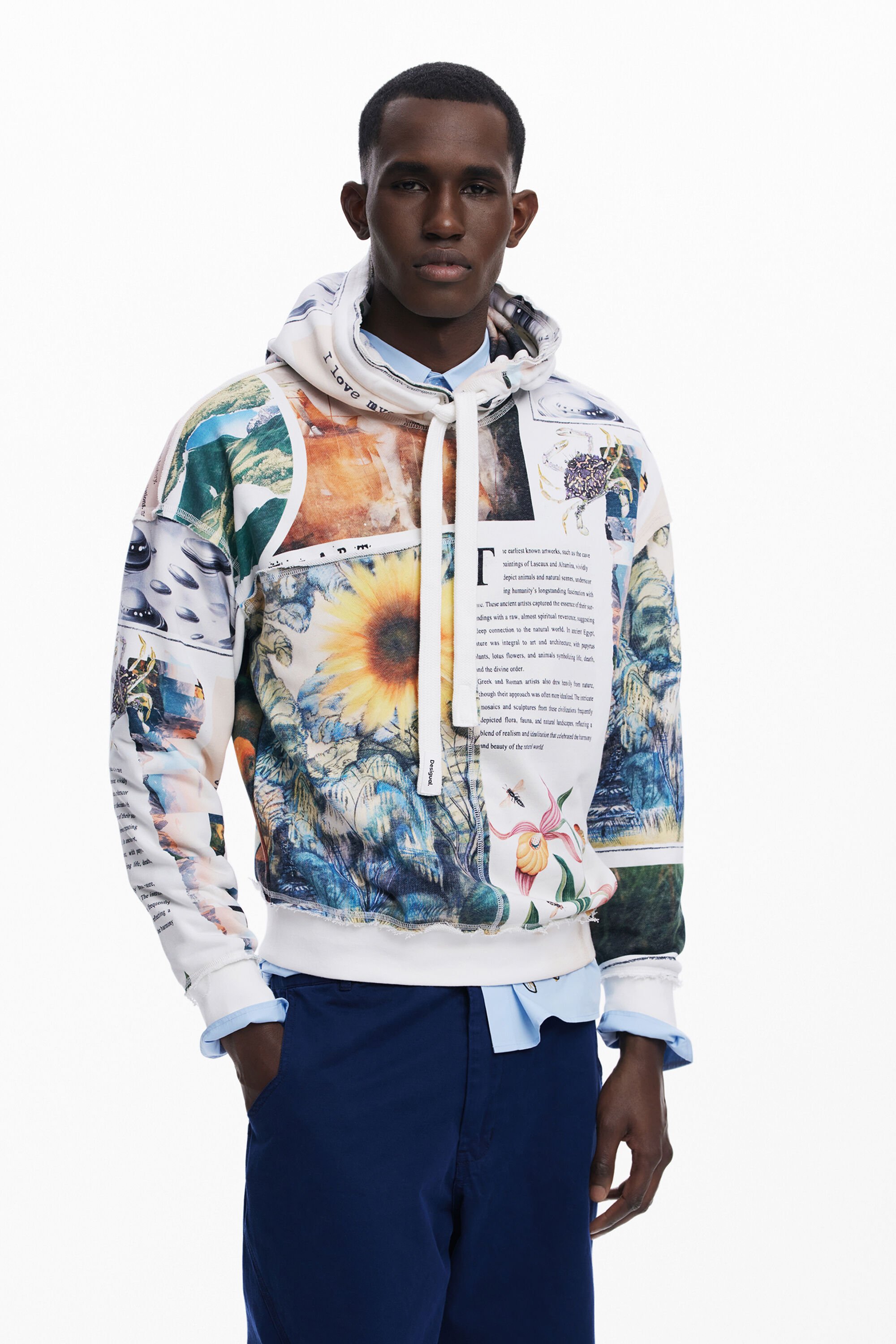 Sudadera con capucha de girasoles para hombre Desigual