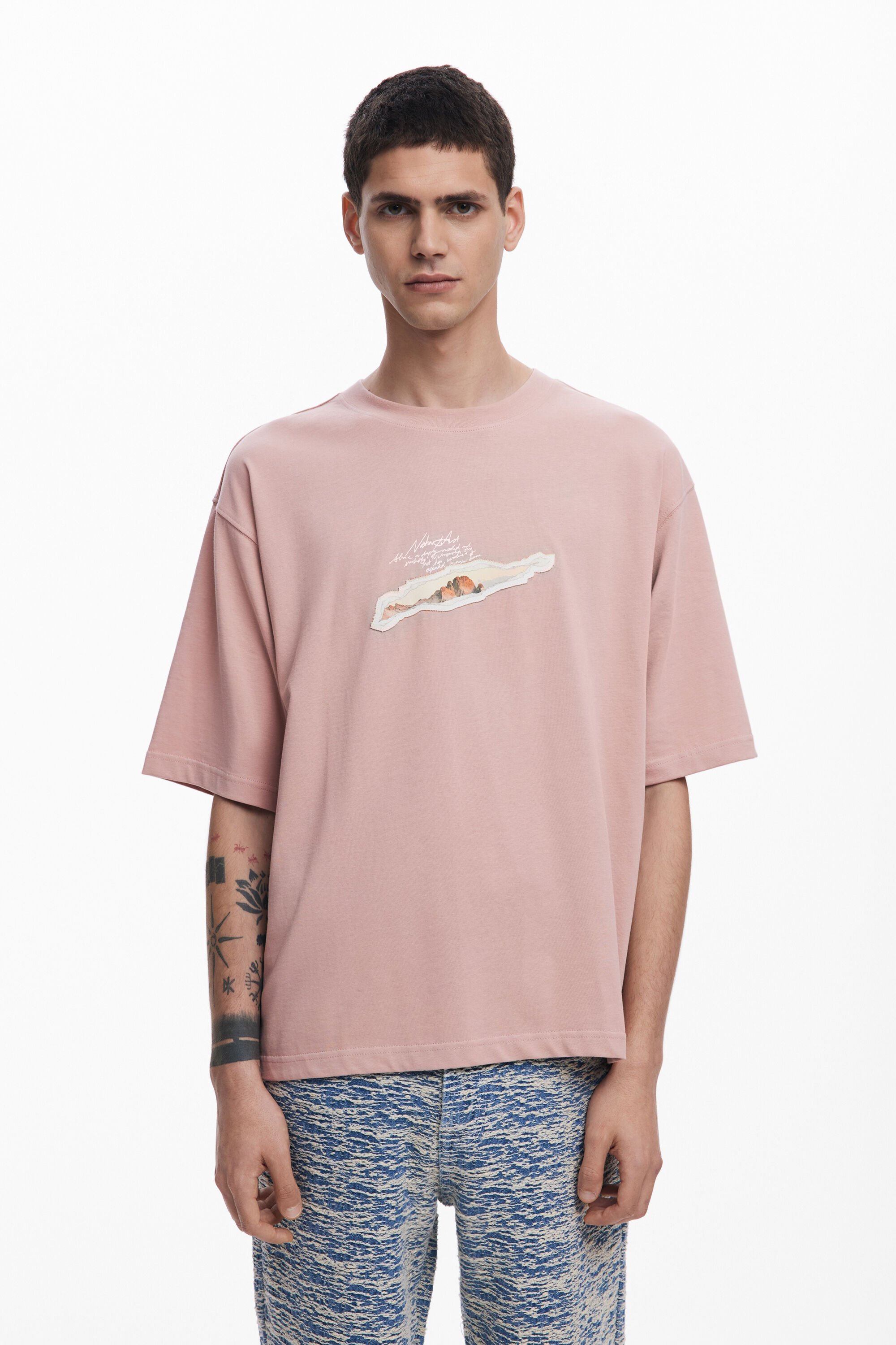 Camiseta manga corta collage hombre