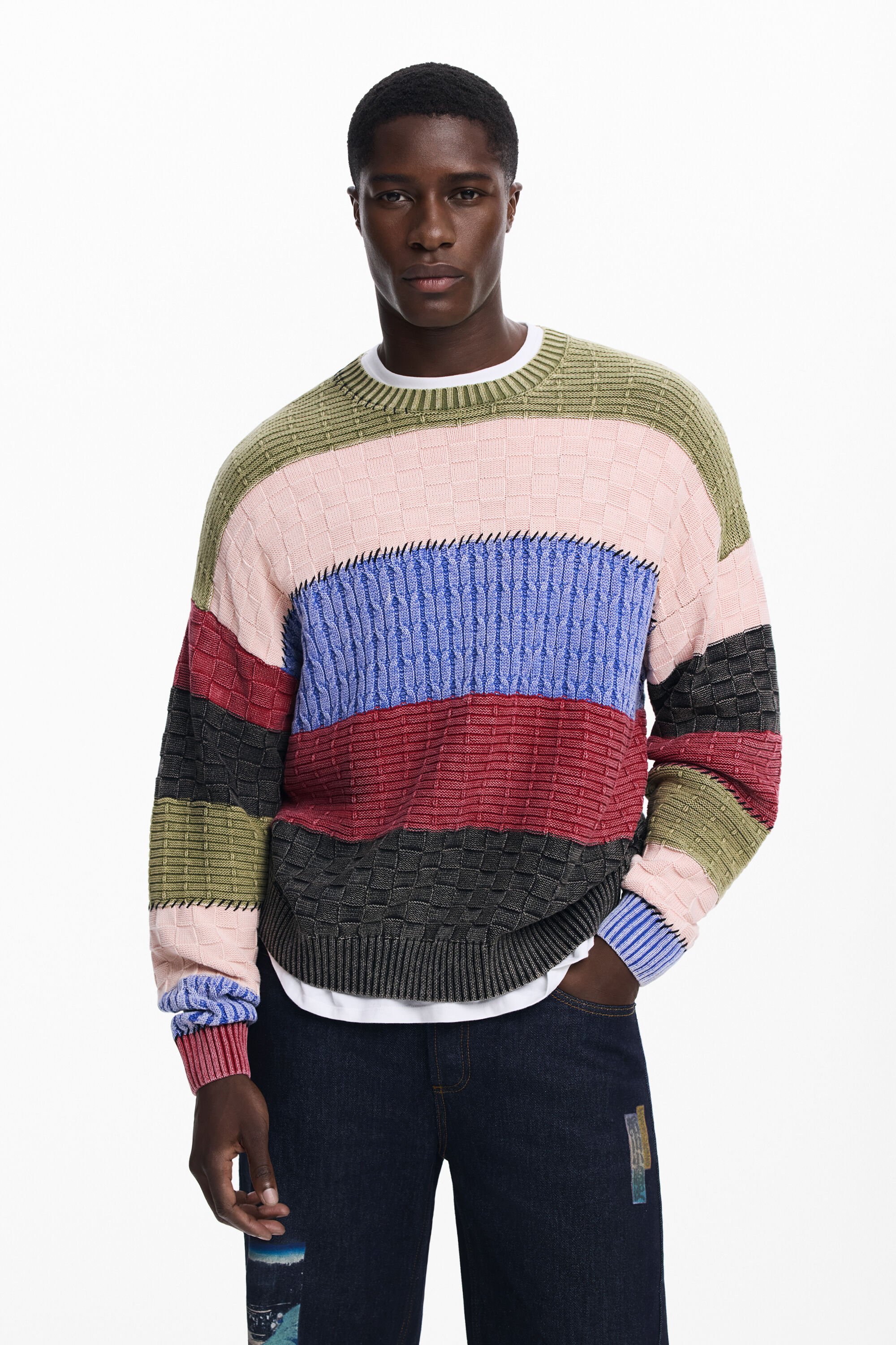 Jersey de punto "Puntadas" de Desigual para hombre