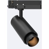 Foco Carril Led Trifásico 30w Fasano Cilindro Regulable Dali Negro Blanco Cálido