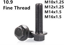 Tornillos de cabeza de brida hexagonal de hilo fino M10-M16 Acero Grado 10.9