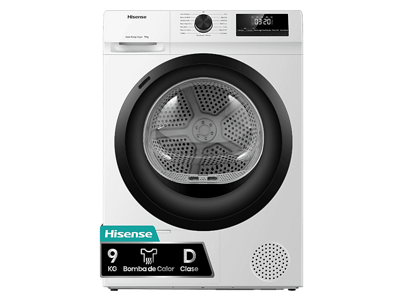 Secadora de Bomba de Calor Hisense DHQE900UWDC 9 kg