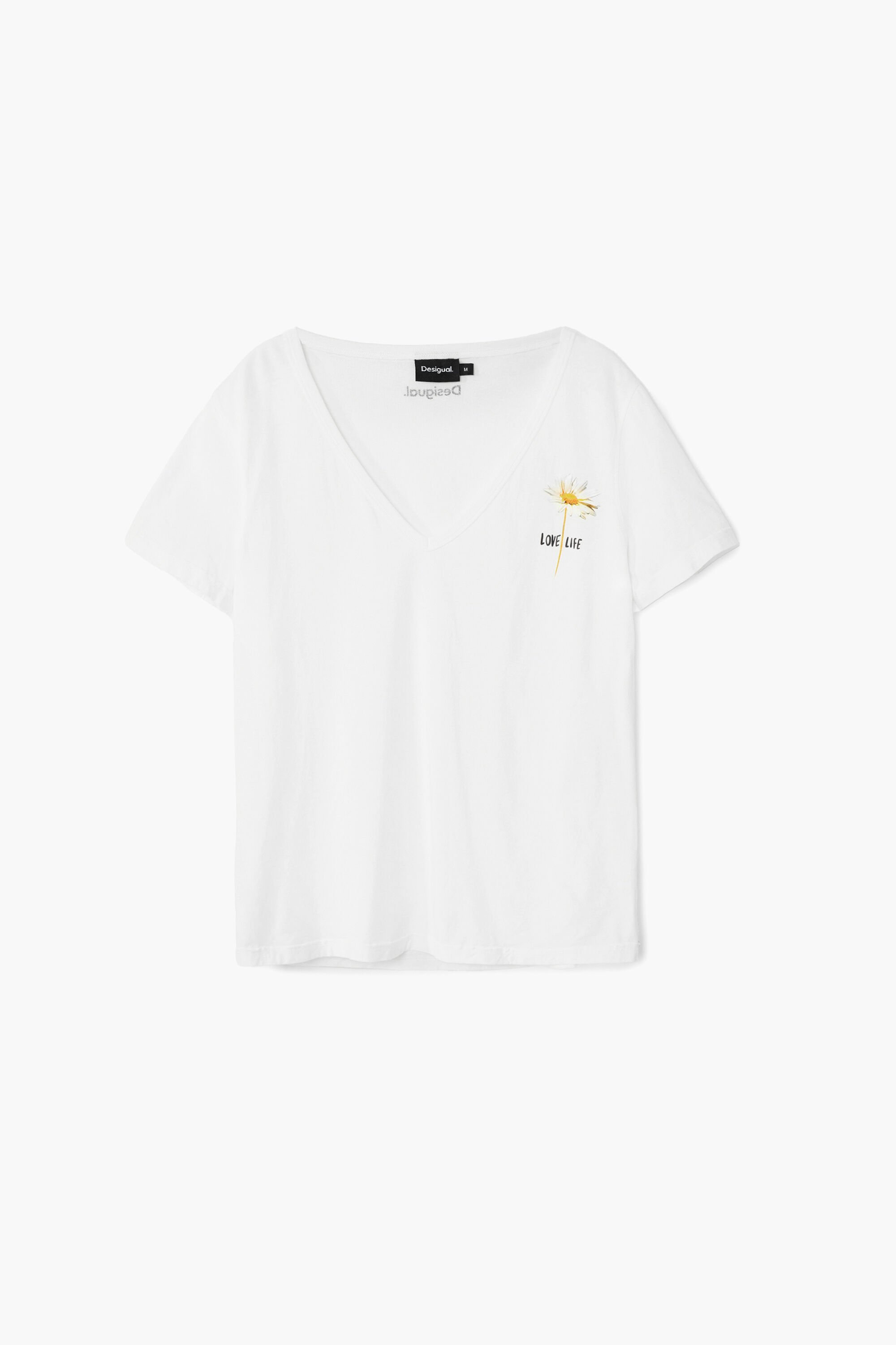 Camiseta lisa con mensaje - Desigual