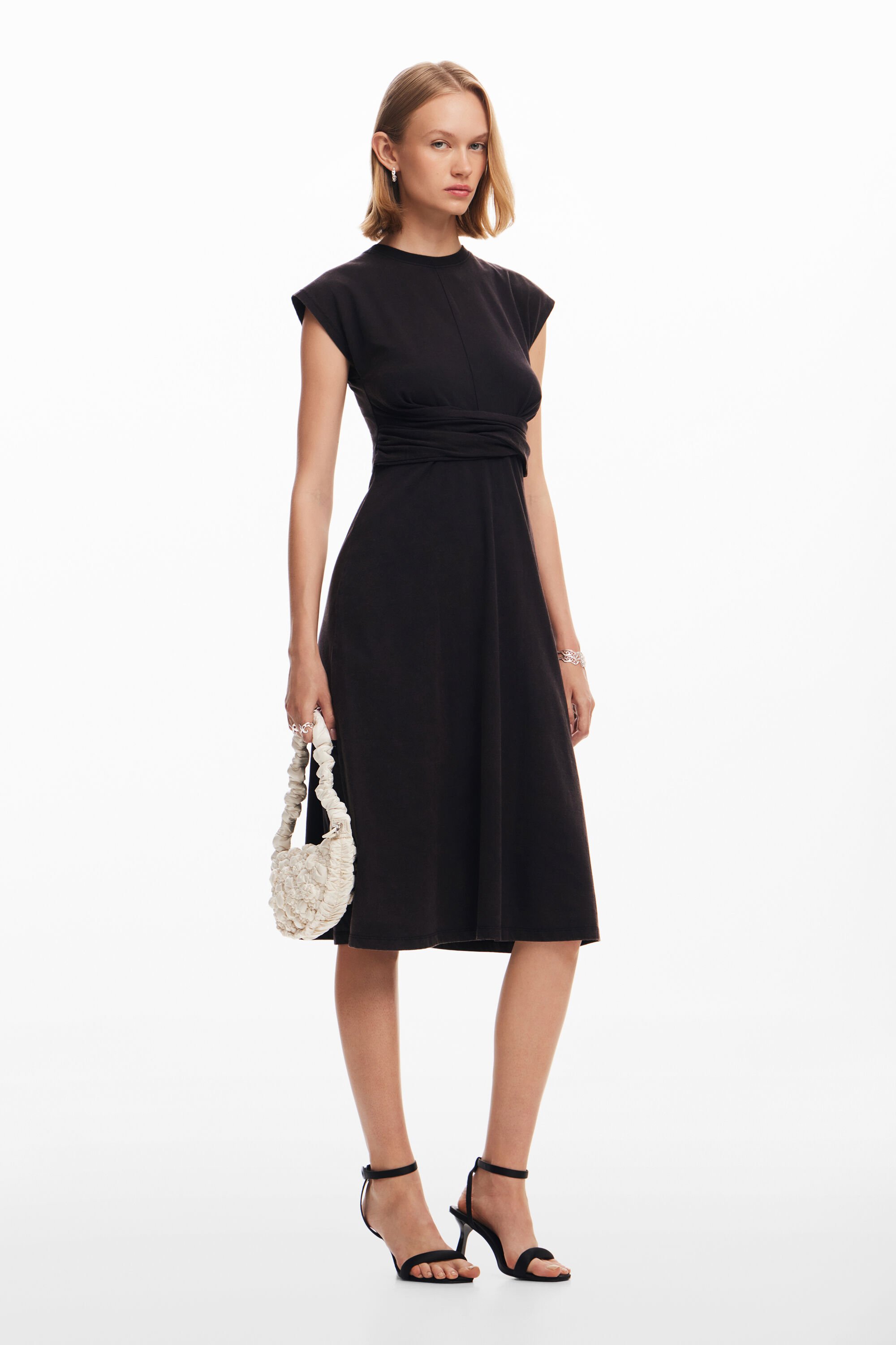 Vestido midi frunces fehombre Desigual