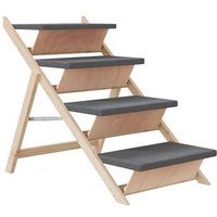Escalera para perros de madera maciza de abeto 105x47 cm