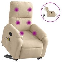 Sillón Masaje Eléctrico Reclinable Elevable Tela Vidaxl