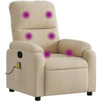 Sillón reclinable de masaje con microfibra Vidaxl