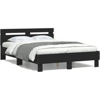 Estructura de Cama Vidaxl 120x200 Cm con Cabecero de Madera de Ingeniería Negra