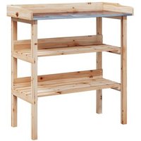Mesa para plantas con estantes de madera de abeto Vidaxl