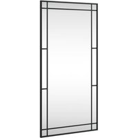Espejo Rectangular de Pared Negro Hierro 50x100 cm