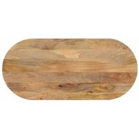 Tablero de Mesa Ovalado de Madera Maciza de Mango 120x60x2.5cm