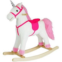 Caballo Blanco Unicornio Mueve Hocico Cola 74 Cm