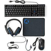 Paquete de Accesorios para Gaming 5 en 1 con Teclado Qwerty, Ratón y Auriculares
