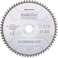 Metabo Hoja de Sierra "Aluminium Cut - Professional" 216x30 Z58 FZ/TZ 5°Neg