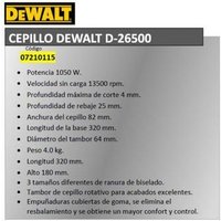 Cepillo Dewalt D26500qs