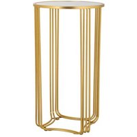 Mesa Esquinera Redonda De Metal Dorado 38x38x70
