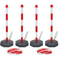Vidaxl Juego de 4 Postes de Barrera Cadena de Plástico 10 M