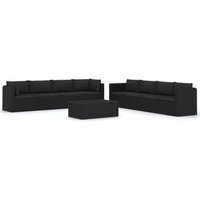 Muebles de Jardín 9 Piezas Ratán Sintético Vidaxl