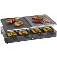 Clatronic Raclette Grill RG 3518 para 8 Personas, Placas Reversibles, Termostato Regulable, 1400W