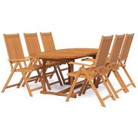 Juego de Comedor para Jardín 7 Piezas de Madera Maciza de Acacia