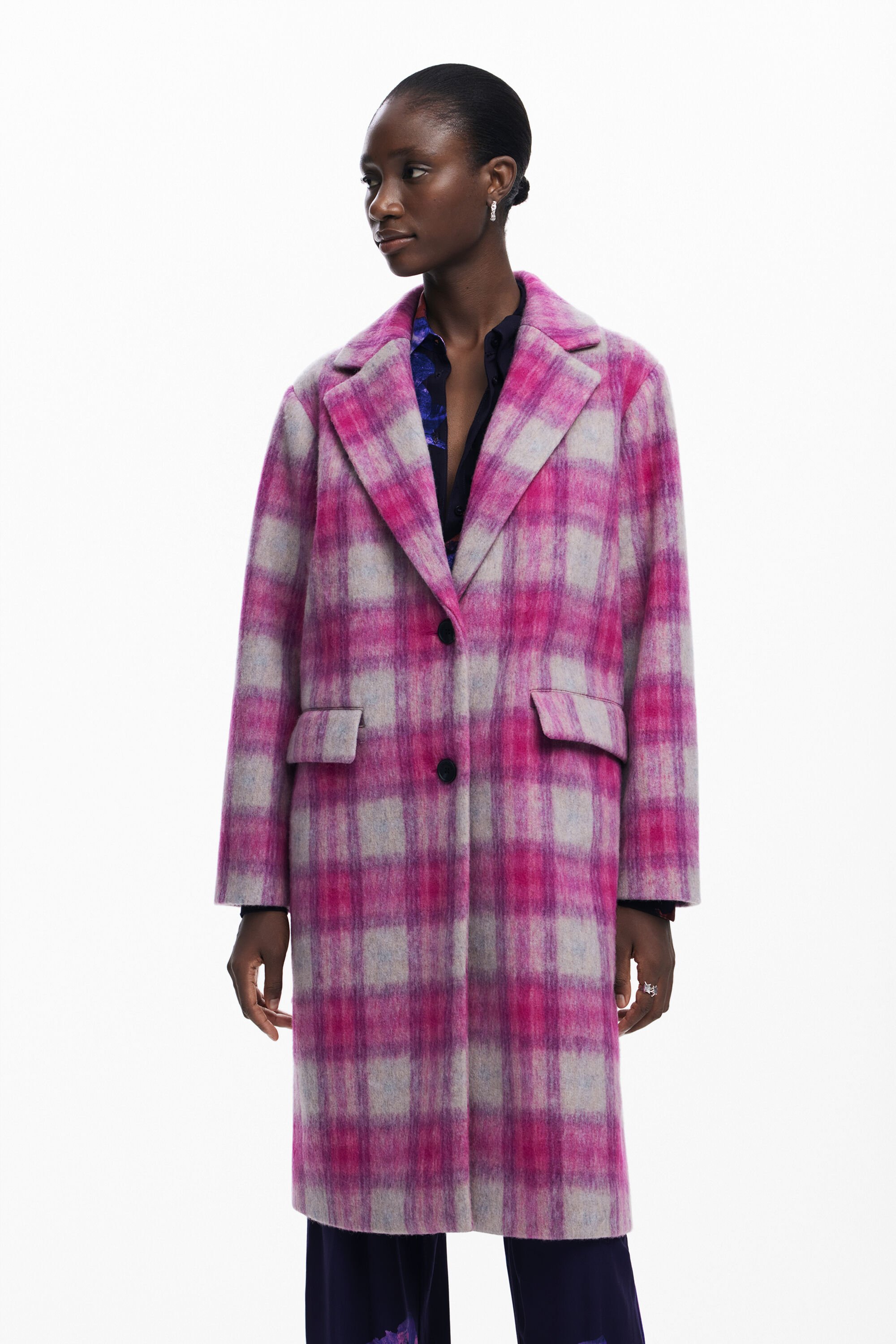 Abrigo tartán Desigual mujer